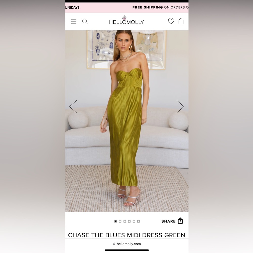 Chase the Blues Midi Dress Green